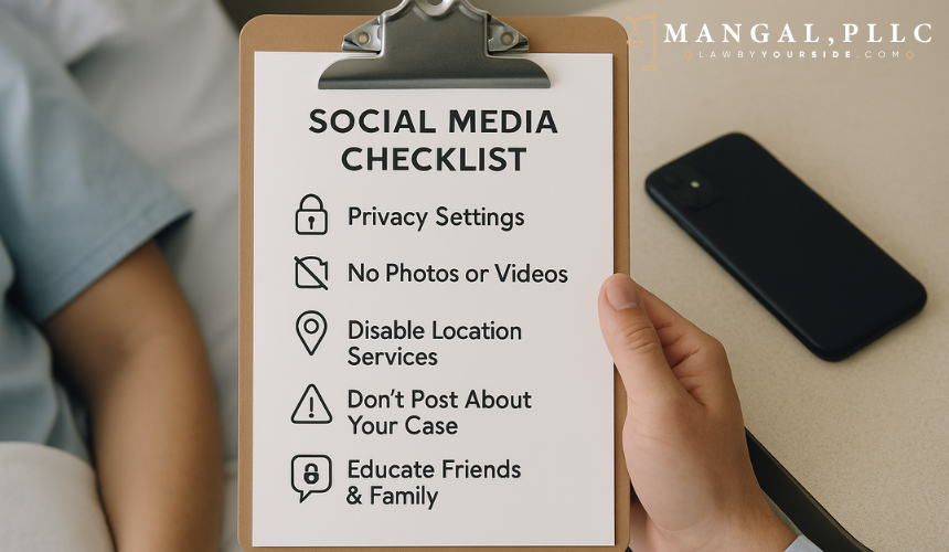 Your Action Plan Social Media Safe Habits Checklist for Your Injury Claim - MANGAL, PLLC