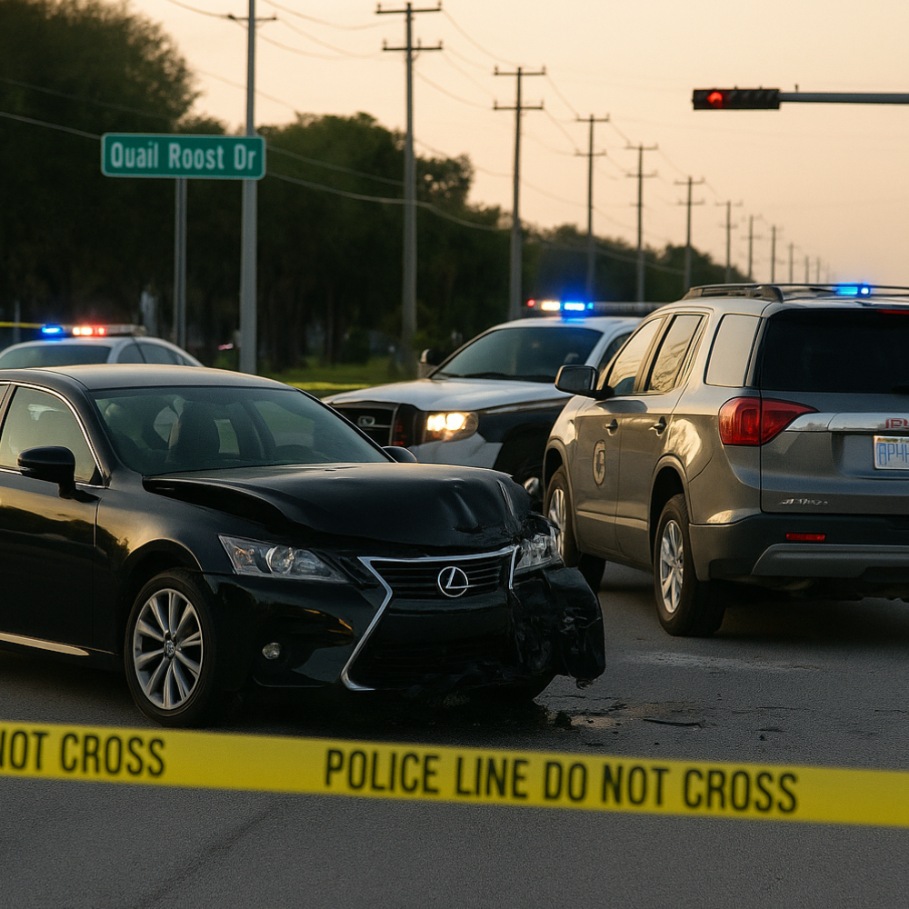 Man, Child Killed in Two-Vehicle Crash on Quail Roost Drive in Miami-Dade