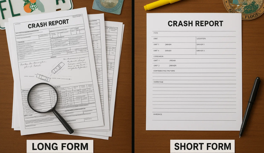 What’s the difference between Long Form and Short Form crash reports