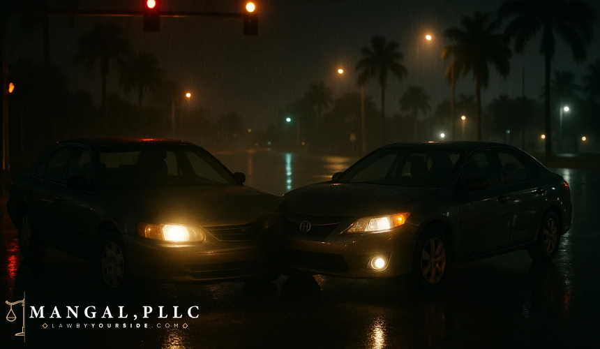 Can a headlight being out affect who is at fault in a crash - MANGAL, PLLC