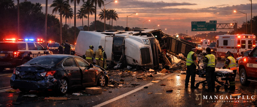 Who Is Liable in a Truck Accident in Florida - MANGAL, PLLC