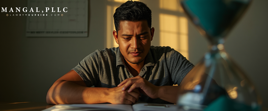 Person waiting on a Florida car accident settlement timeline with calendar and hourglass
