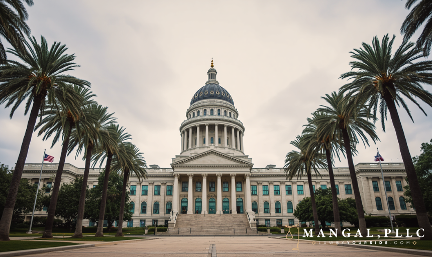 A state capitol building, representing Florida legislative proposals to legalize lane filtering.